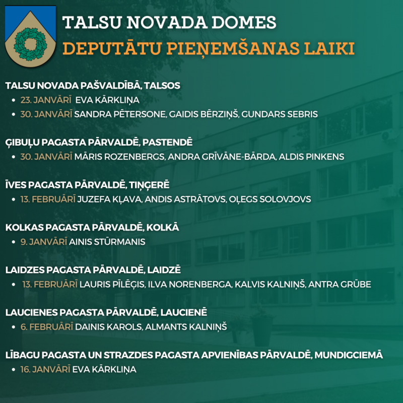 Deputātu pieņemšanas laiki