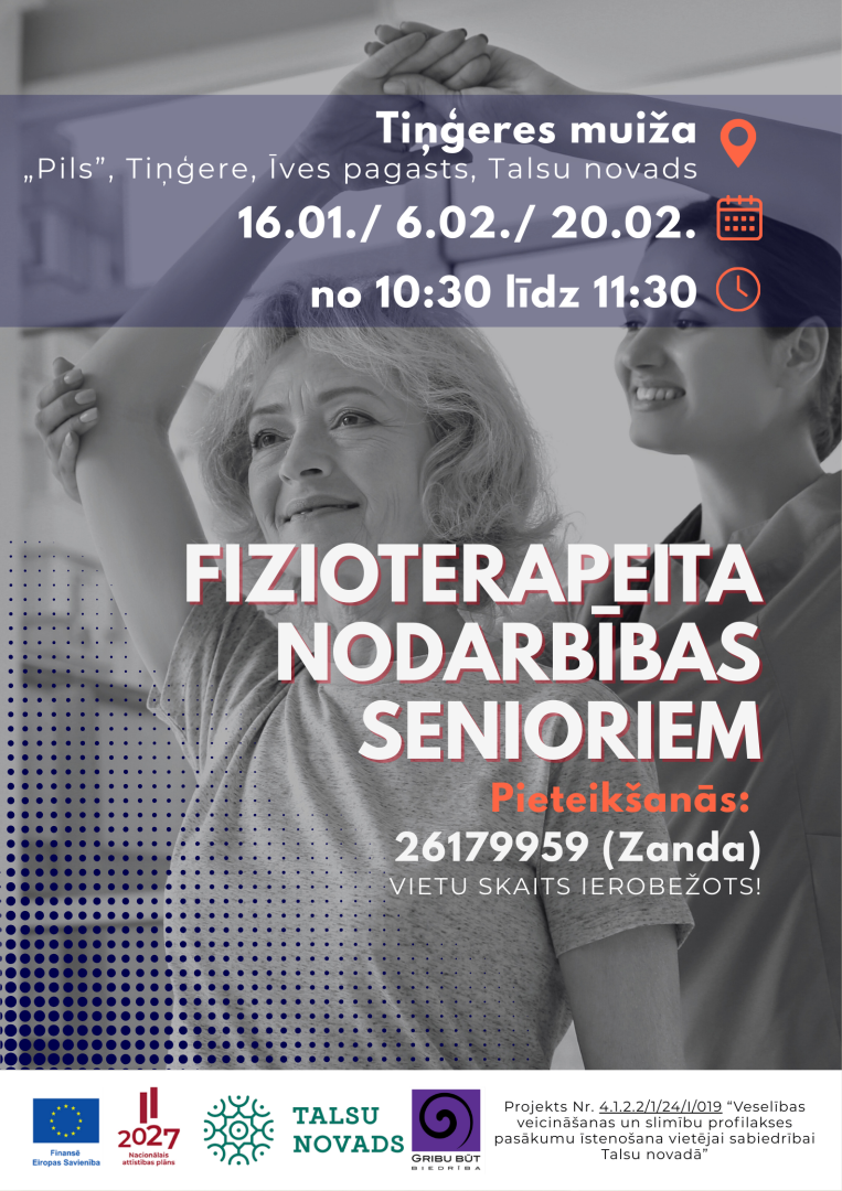 Fizioterapeita nodarbības senioriem 