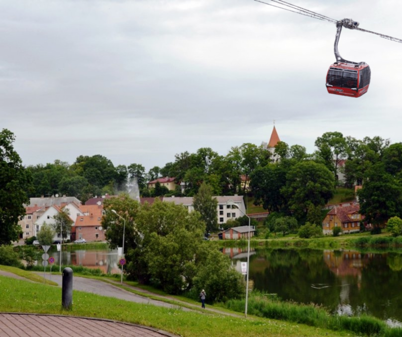 Kolāža ar Talsu tramvaju 