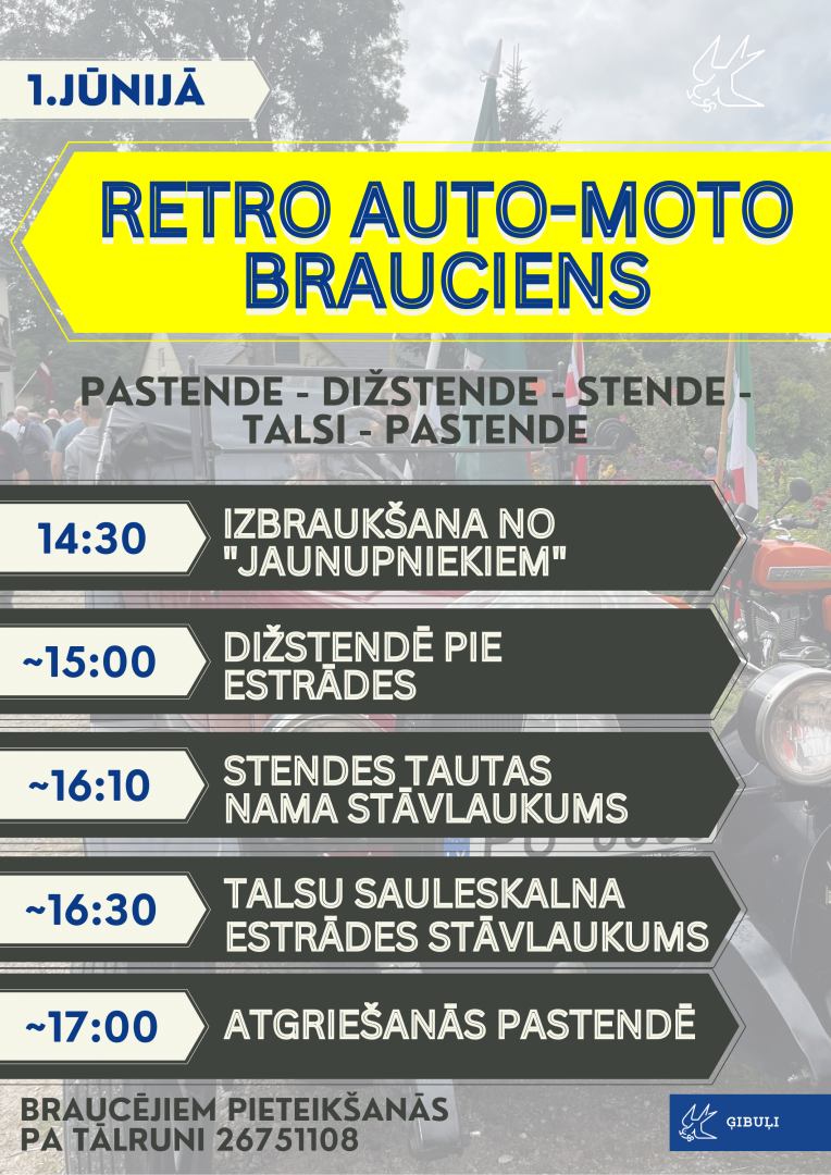 Retro auto-moto brauciens