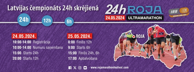 ROJA 24h Ultramarathon Festival. Latvijas čempionāts 24h skrējienā