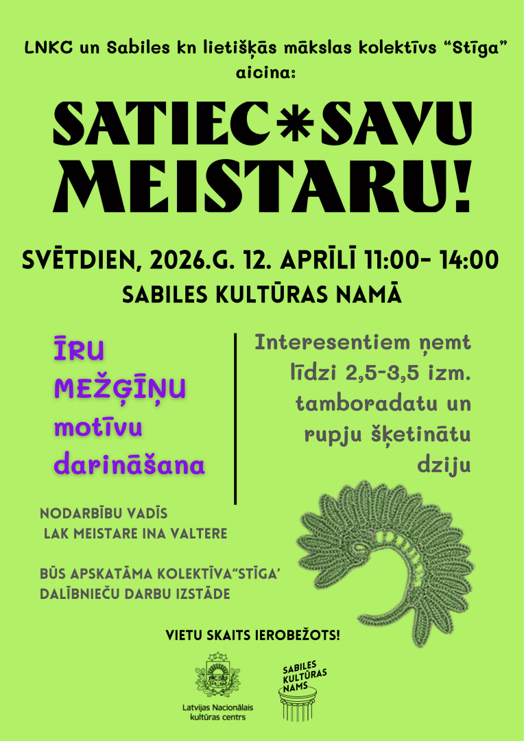 Īru mežģīņu motīvu darināšana. Satiec savu meistaru