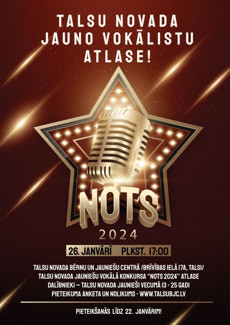 Talsu novada jauno vokālistu atlases konkursa „Nots 2024” 