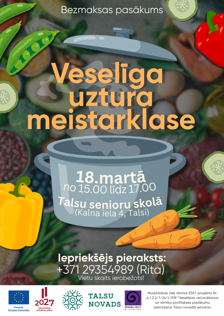 Veselīga uztura meistarklases afiša