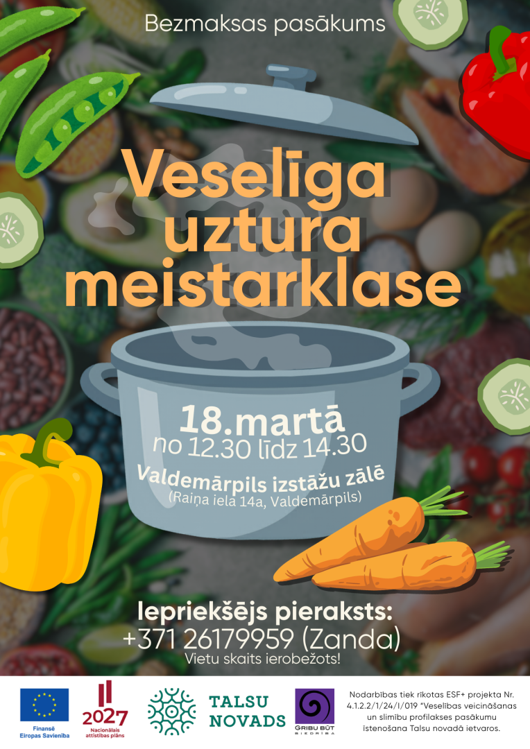 Veselīga uztura meistarklases afiša