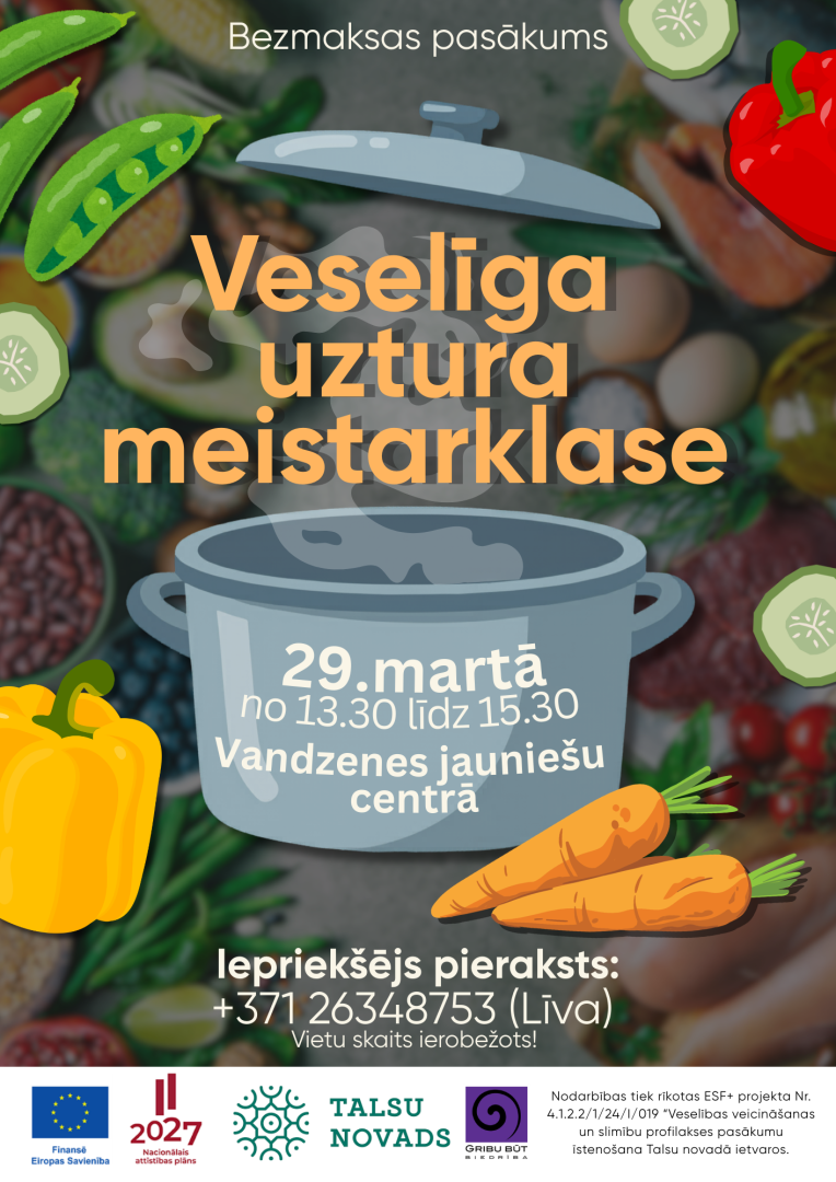Veselīga uztura meistarklases afiša