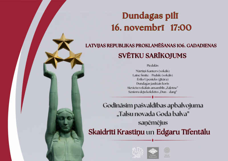 Valsts svētku sarīkojuma Dundagas pilī afiša
