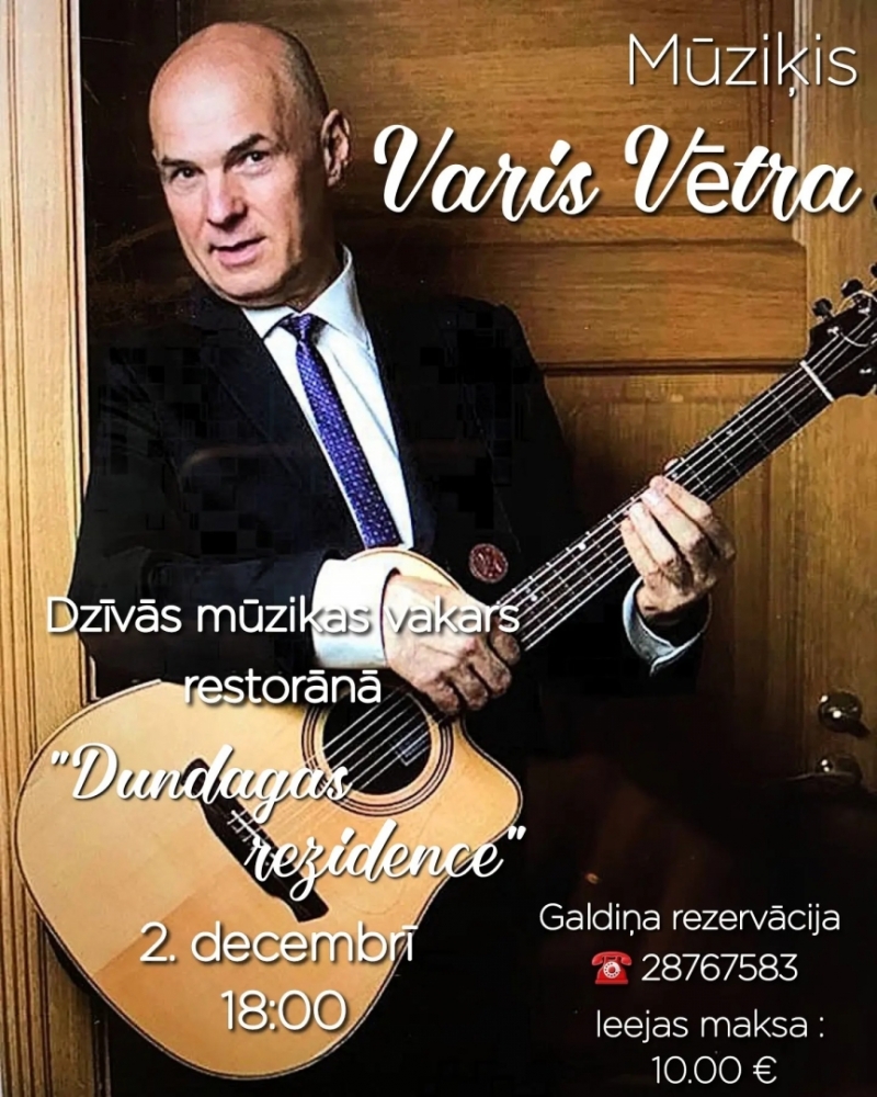 Vara Vētras dzīvās mūzikas vakars