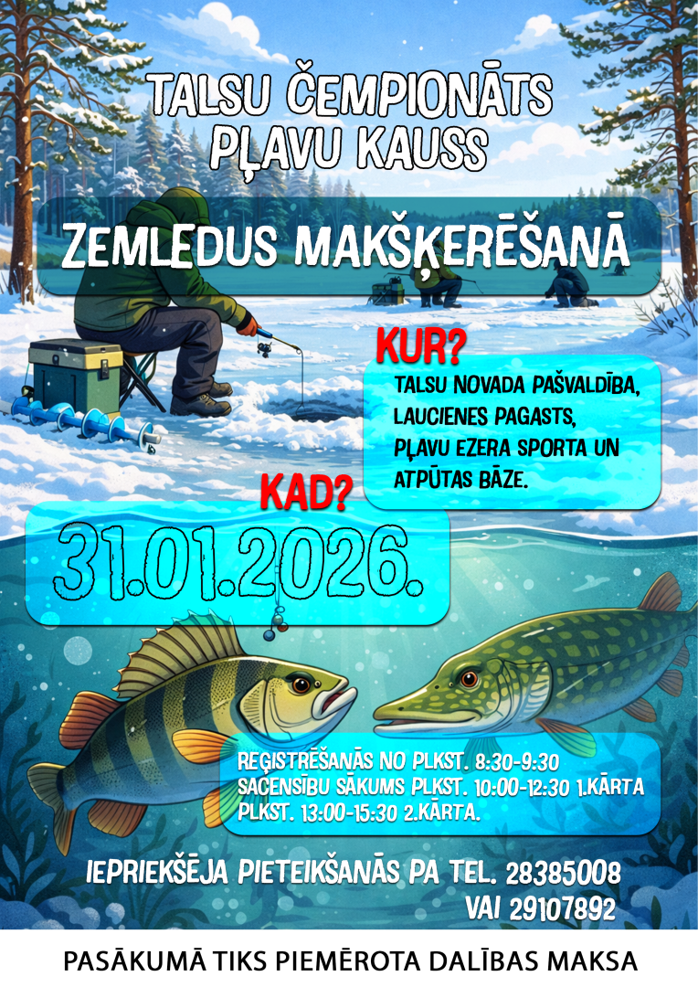 Kausa zemledus makšķerēšanā afiša