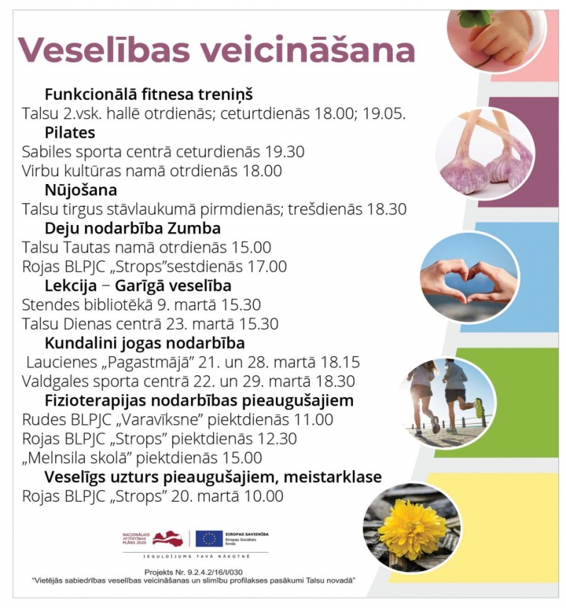 Veselības veicināšanas pasākumi martā