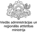 Viedās administrācijas un reģionālās attīstības ministrijas logo VARAM