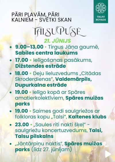 Pāri pļavām, pāri kalniem – svētki skan Talsu novadā! 