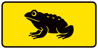 Melns krupja attēls uz dzeltena fona