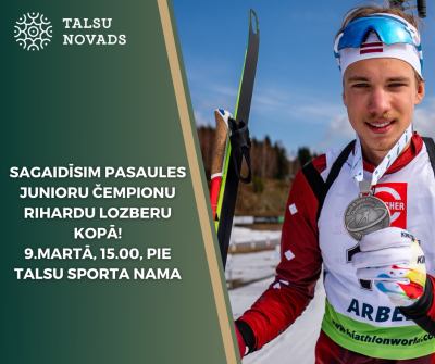 Biatlonists Rihards Lozbers ar medaļu
