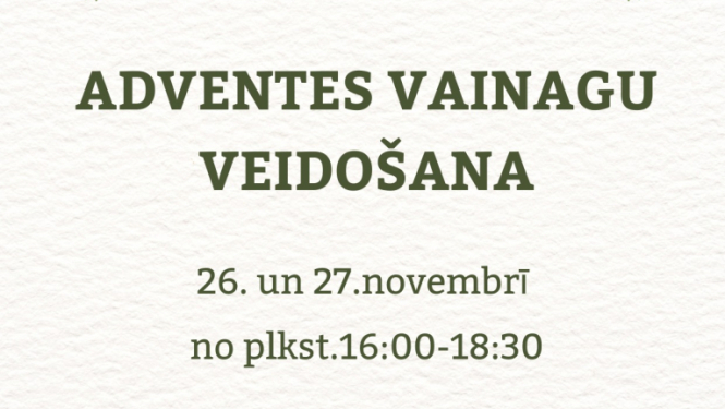 Adventes vainagu veidošanas meistarklases afiša