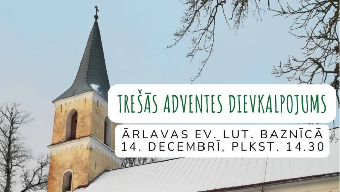 Trešās adventes dievkalpojuma afiša