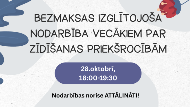 Izglītojošas nodarbības par zīdīšanas priekšrocībām afiša