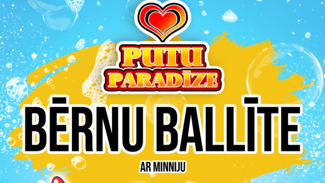 Bērnu ballītes Putu paradīze afiša