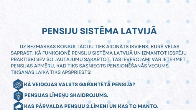 Bezmaksas konsultācija par pensiju sistēmu Latvijā