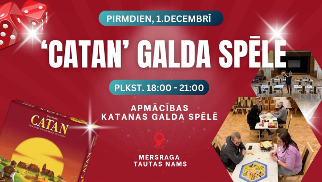 Catan galda spēles apmācības afiša