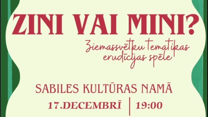 Erudīcijas spēles Zini vai mini afiša