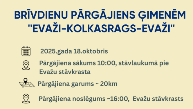 Brīvdienu pārgājiena ģimenēm afiša