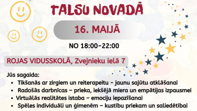 Ģimeņu nakts Talsu novadā afiša