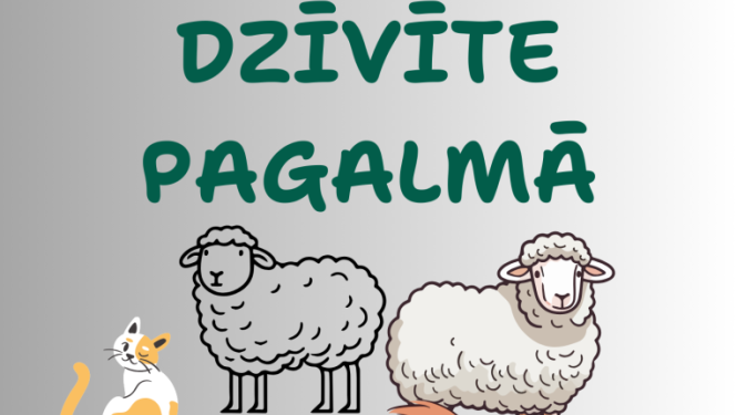 Izrādes Dzīvīte pagalmā afiša