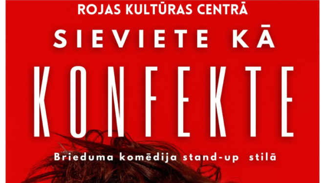 Izrādes Sieviete kā konfekte afiša