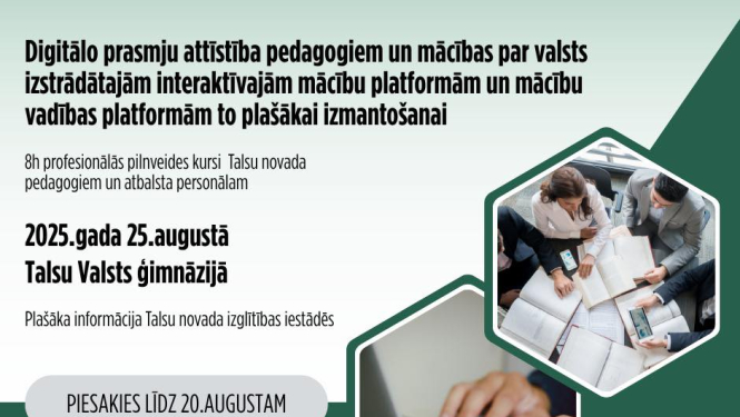 Kursu pedagogiem un atbalsta personālam afiša