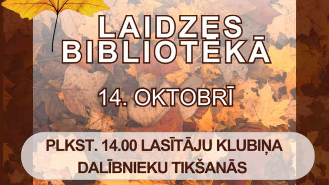 Laidze lasītāju klubiņa tikšanās afiša