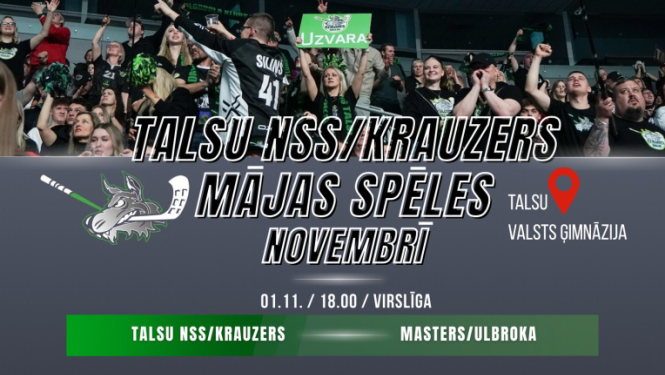 Talsu NSS Krauzers spēļu novembrī afiša