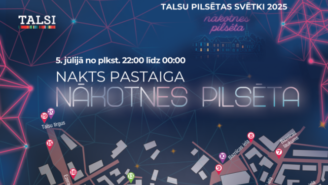 Nakts pastaigas Talsu pilsētas svētkos afiša