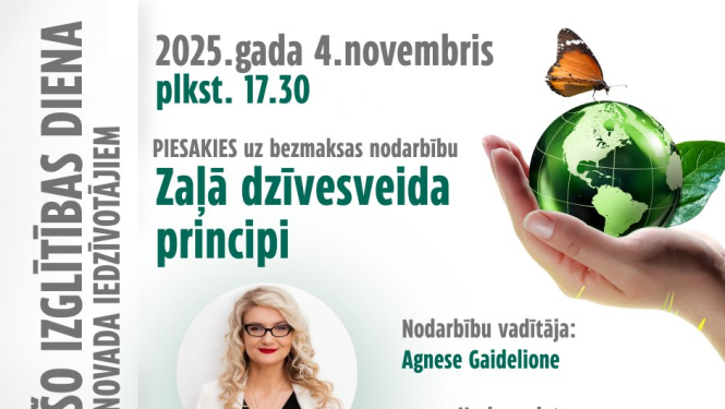 Nodarbības Zaļā dzīvesveida principi afiša