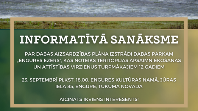 Informatīvās sanāksmes par Engures dabas parku vizuālais materiāls