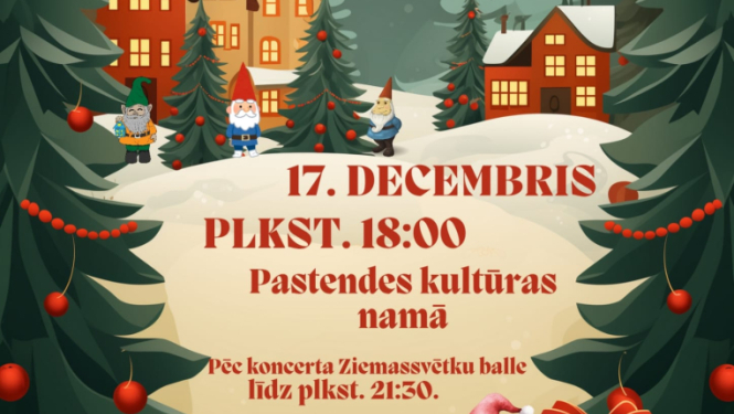 Pastendes pamatskolas Ziemassvētku koncerta afiša