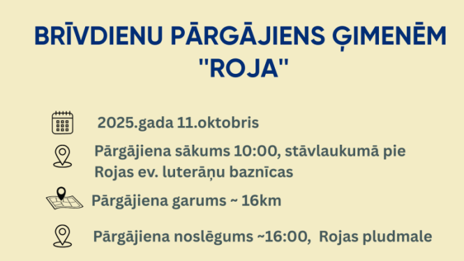 Ģimenes pārgājiena Roja afiša