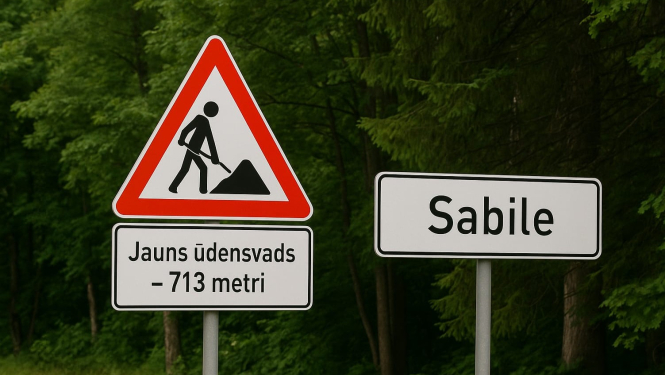 Sabilē uzsākta 713 metru gara ūdensvada nomaiņa