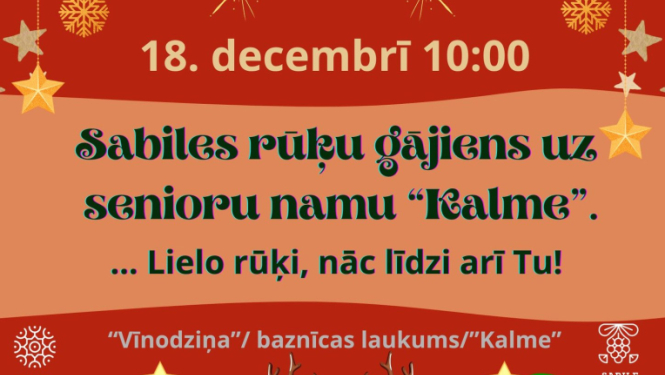 Sabiles rūķu gājiens uz senioru namu Kalme