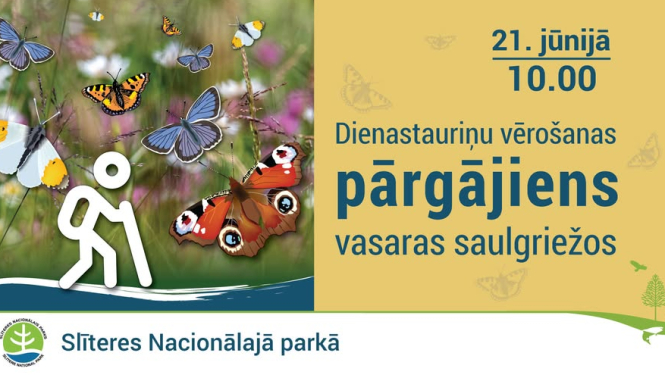 Dienastauriņu vērošanas pārgājiena afiša
