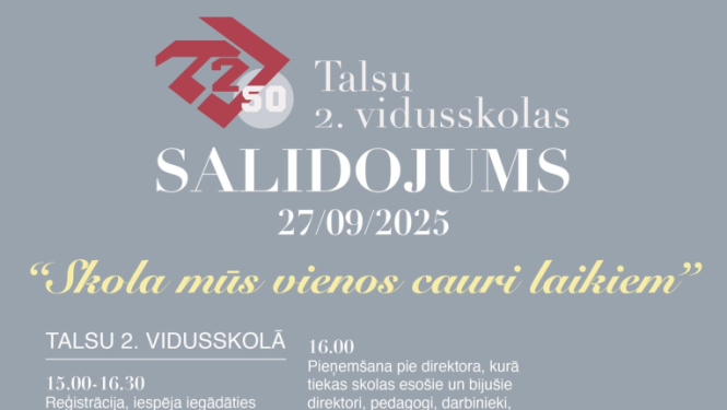 Talsu 2. vidusskolas salidojuma afiša