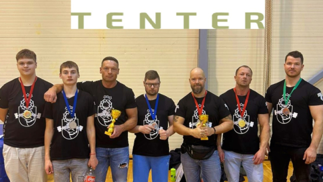 Komanda „Talsu Spēka Atlēti” Bauskas čempionātā spiešanā guļus