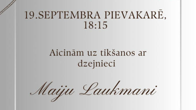 Tikšanās ar Maiju Laukmani afiša