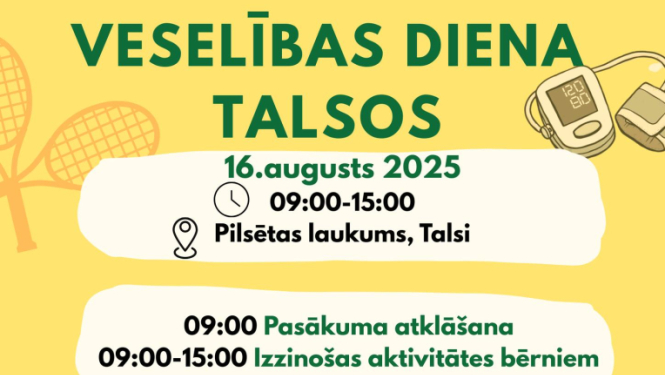 Veselības dienas Talsos afiša
