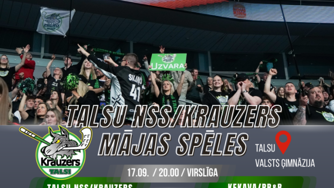 Talsu NSS Krauzers mājas spēļu afiša