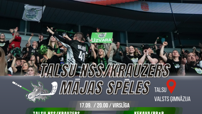 Talsu NSS Krauzers mājas spēļu afiša