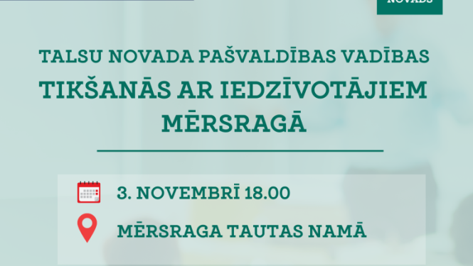 Tikšanās ar iedzīvotājiem Mērsragā afiša