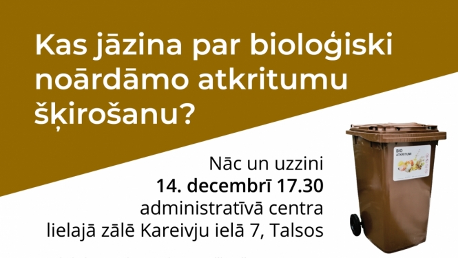Tikšanās par bioloģisko atkritumu šķirošanu