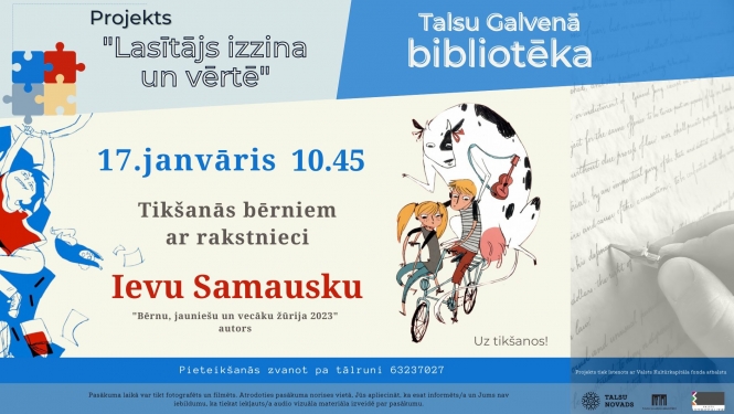Iespēja tikties ar „Bērnu, jauniešu un vecāku žūrijas 2023” grāmatu autoriem