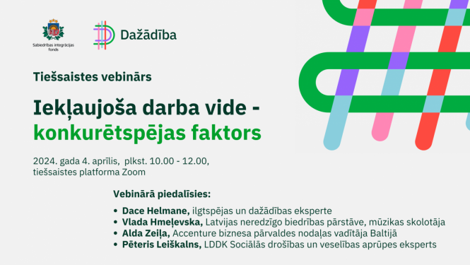 Tiešsaistes vebinārs „Iekļaujoša darba vide – konkurētspējas faktors”​​​​​​​